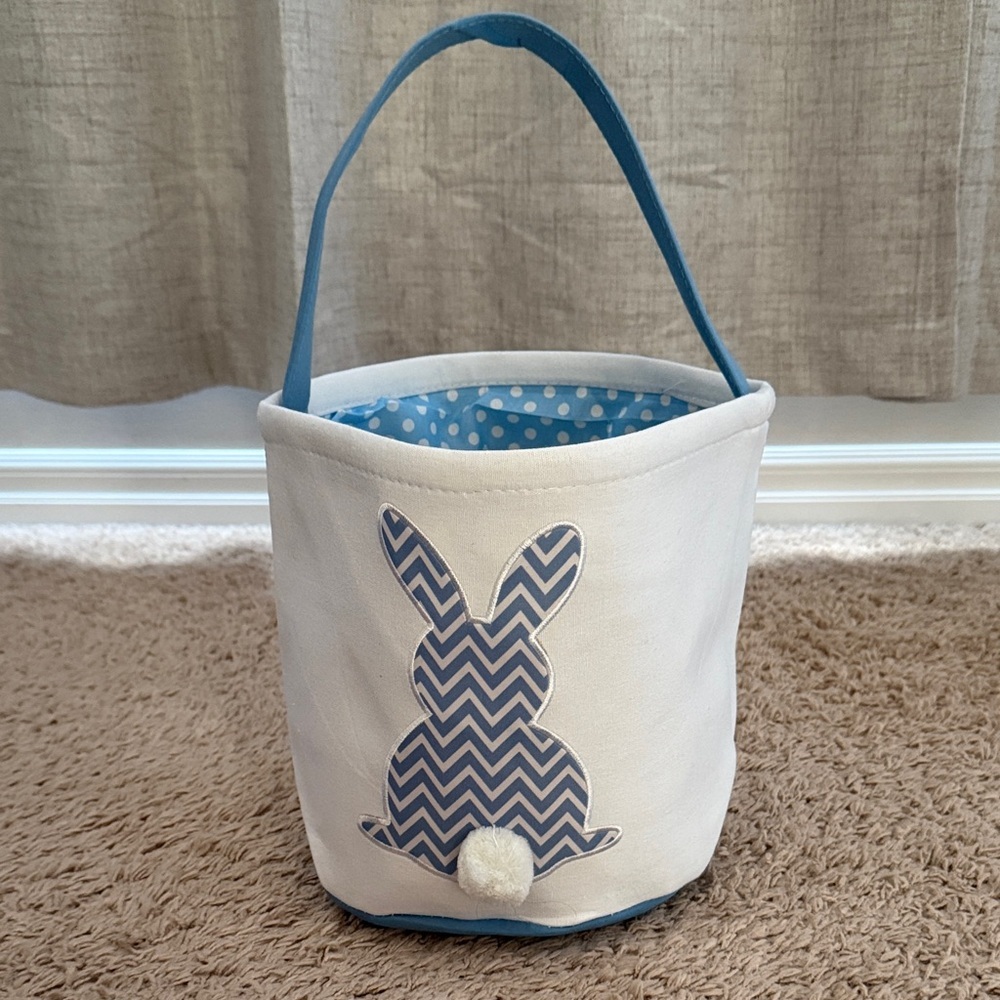 Blue and White Bunny Basket